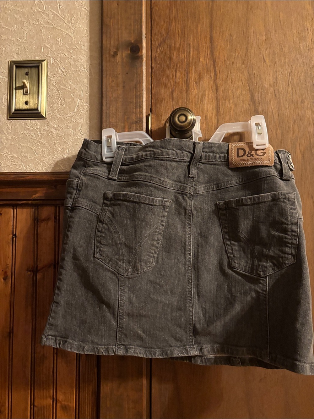D&G Gray Denim Mini Skirt with Back Pockets